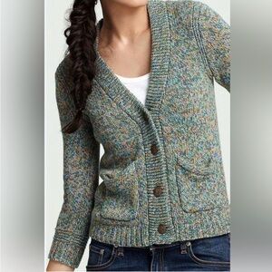 Rag & Bone Marled Knit Vneck Cardigan Button Cotton/Wool/ Cashmere Blend-
S- EUC